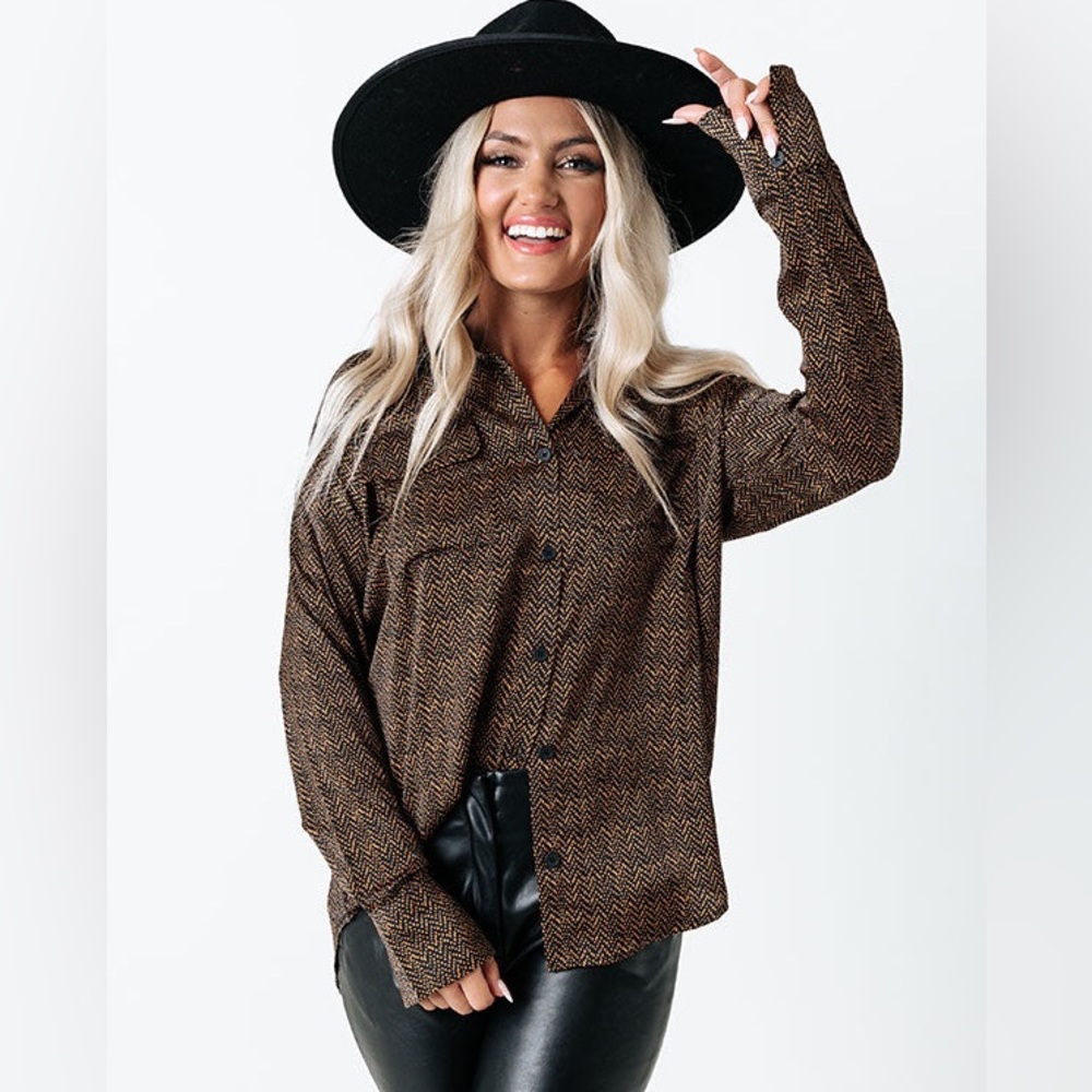 Black and Tan Satin Top